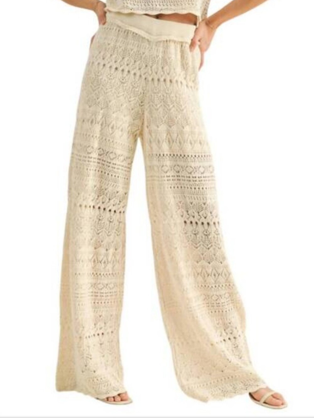 MIOU MUSE Crochet Pattern Pant Cream Large